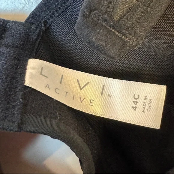 Livi Active High Impact Molded Underwire Sports Bra 44 C Black multi color - Picture 4 of 9